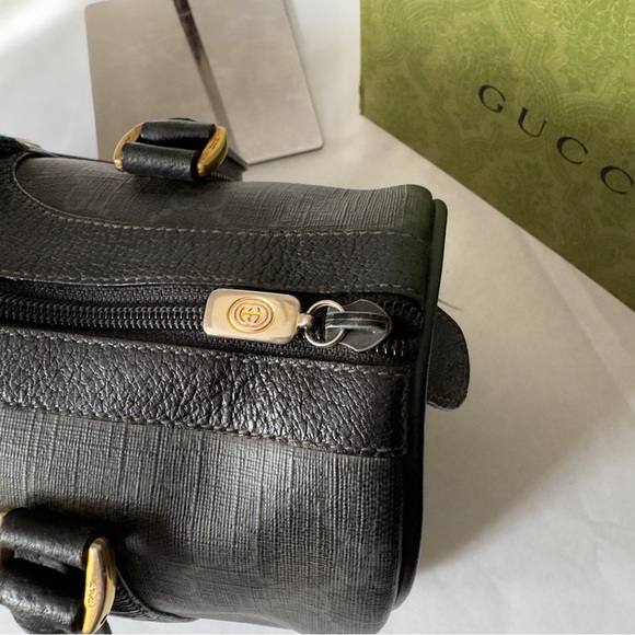 Vintage Gucci GG Canvas Small Boston with Sherry line Grey/Black - Picture 11 of 15